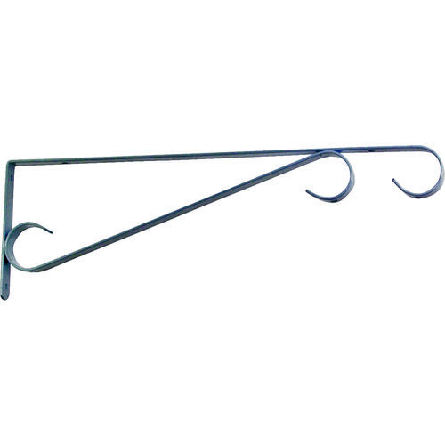 Hang Plant Bracket, 15-1/2 L, Steel, White, Wall Mount Mounting