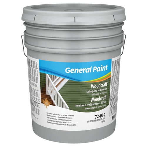 Woodcraft Siding and Fence Stain, Flat, Satin, Liquid, 5 gal, Pail