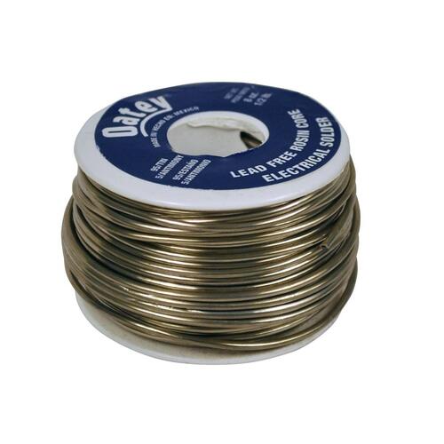 Oatey 53173 Rosin Core Wire Solder, 1 lb, Solid, Silver, 450 to 464 deg F Melting Point