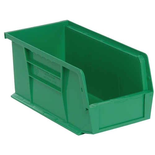 QUANTUM STORAGE SYSTEMS RQUS230GN-UPC Ultra Ultra Stack and Hang Bin, 35 lb Capacity, Polypropylene, Green