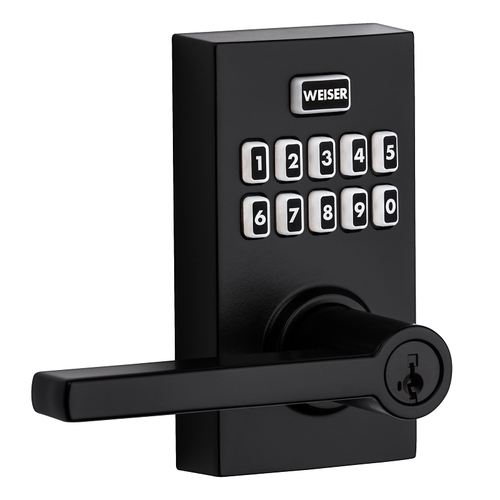 Weiser 9GED27000-002 SmartCode 10 Series Electronic Lock, Grade 2, Grade AAA Grade, Keyed Key, Steel, Matte Black
