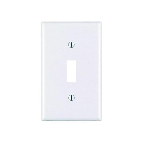 Wallplate, 4-1/2 in L, 2-3/4 in W, 1 -Gang, Thermoset, Light Almond, Smooth - pack of 10