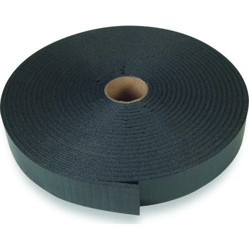 Insulating Foam Tape, 1-1/4 in W, 30 ft L, 3/16 in Thick, Polyethylene, Black