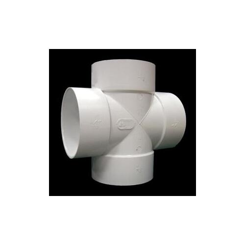 Pipe Tee, 4 in, Hub, PVC, White, SCH 40 Schedule, 150 psi Pressure