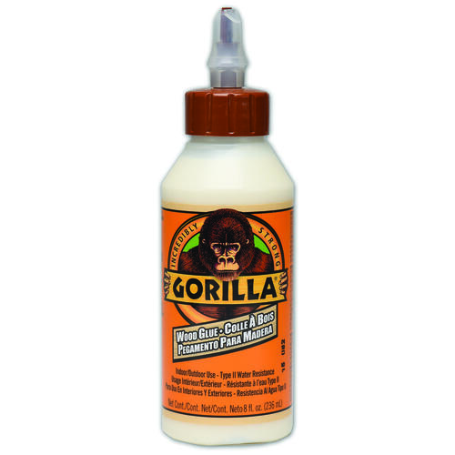 Gorilla 6200201 Wood Glue, Tan, 8 oz Bottle
