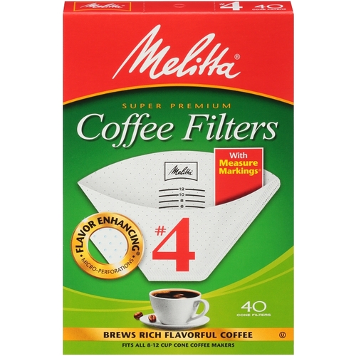 3663622 Coffee Filter, Cone, Paper, White - pack of 40