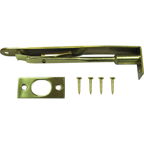 Flush Bolt, 1 x 1/2 in Bolt Head, 5 in L Bolt, Solid Brass, Polished Brass