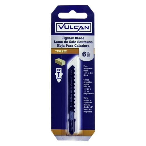 Vulcan 823431OR High-Speed Jig Saw Blade, 3 in L, 6 TPI