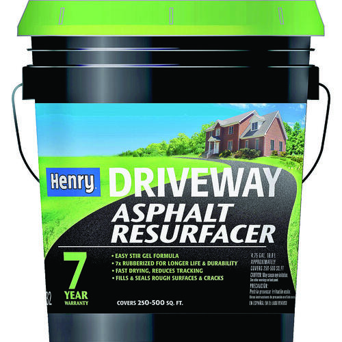 HENRY HE532410 HE532 Series Driveway Resurfacer, Liquid, Black, Slight, 5 gal Pail