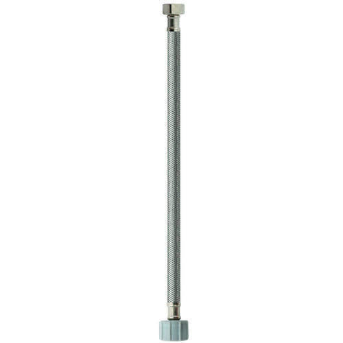 Plumb Pak PP23856 EZ Series Toilet Supply Tube, 1/2 in Inlet, Flare Inlet, 7/8 in Outlet, Ballcock Outlet, 12 in L