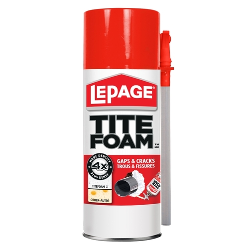 LePage 2092222 TITEFOAM Insulating Foam Sealant, White, 24 hr Functional Cure, 41 to 86 deg F, 340 g Can