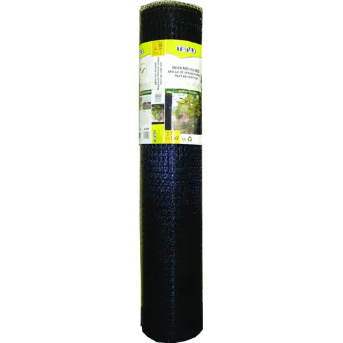 Tenax 2A040066 Folded Deer Fence, 100 ft L, 7 ft H, Plastic, Black