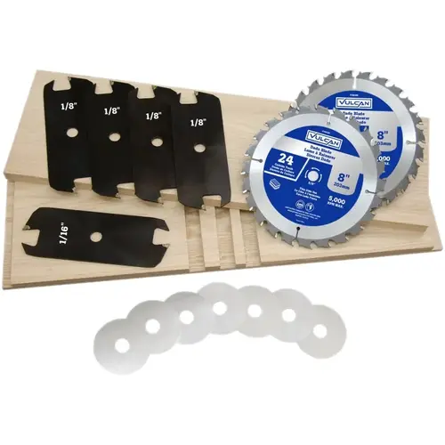 Saw Blade Set, 8 in Dia, 5/8 in Arbor, 24-Teeth, Carbide Cutting Edge Steel