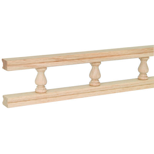 Galley Rail with Sleeve, 6 ft L, 2-1/2 in W, Maple - pack of 6