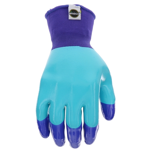 Miracle-Gro MG30855/WML MG30855-W-ML Breathable Garden Gloves, Women's, M/L, Latex Coating, Rubber Glove, Blue