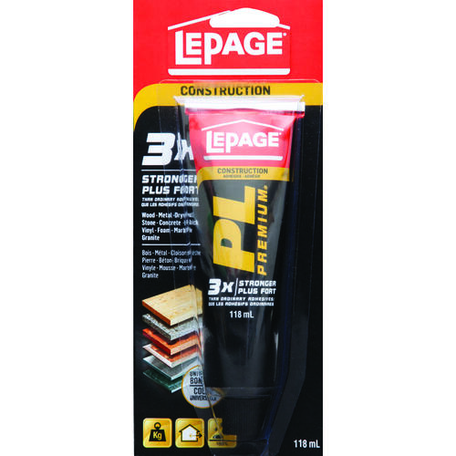 LePage 1584230 PL Premium Construction Adhesive, Tan, 118 mL Tube