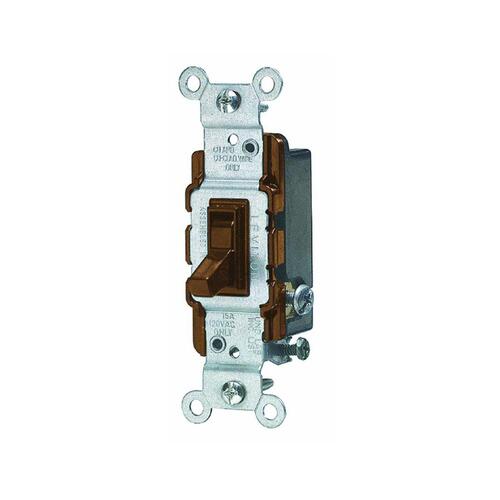 Toggle Switch, 15 A, 120 V, 3 -Position, Push-In Terminal, Thermoplastic Housing Material Ivory