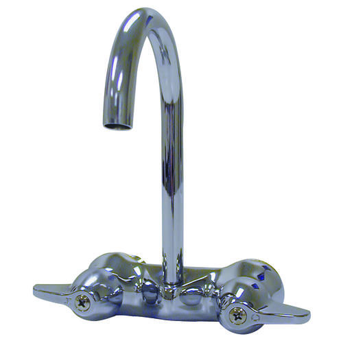 B&K 123-005 Bathroom Faucet, Chrome Plated, High Arc Spout