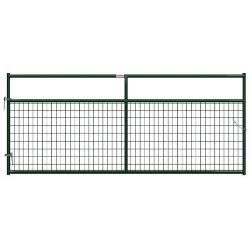 Wire-Filled Gate, 120 in W Gate, 50 in H Gate, 6 ga Mesh Wire, 2 x 4 in Mesh, Green