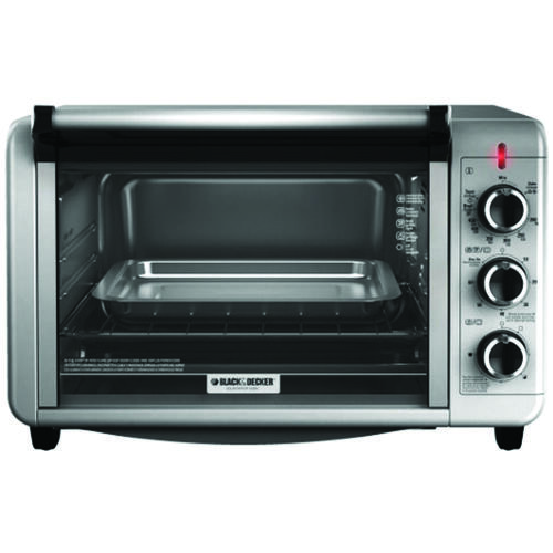 Toaster Oven, 1500 W, Knob Control, 6 Slice/Hr, Metal, Silver