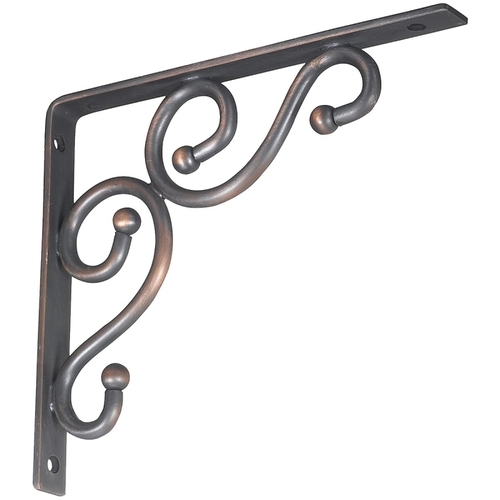 National Hardware N236-214 773 7 In. D. x 8 In. H. Antique Bronze Steel Decorative Shelf Bracket