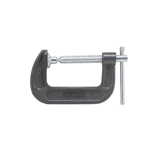 C-Clamp, 3 in Max Opening Size, 1-3/4 in D Throat, Steel Body, Gray Body