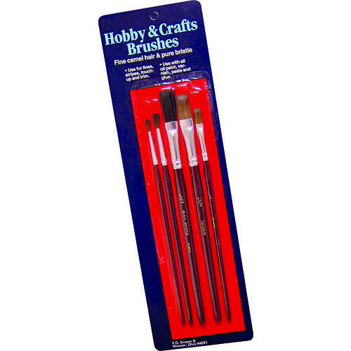 Artist Paint Brush Set, Plastic Handle, 7-7/8 in OAL