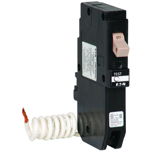 Circuit Breaker, CH, GFCI, 15 A, 1 -Pole, 120/240 VAC, Pigtail Mounting