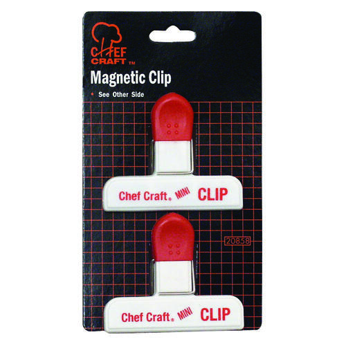 Magnetic Mini Clip, 3 in W, Red/White