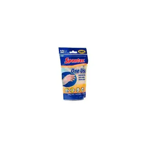 Spontex 76191 Seamless Disposable Gloves, One-Size, Latex, Powdered, Opaque Cream - pack of 12