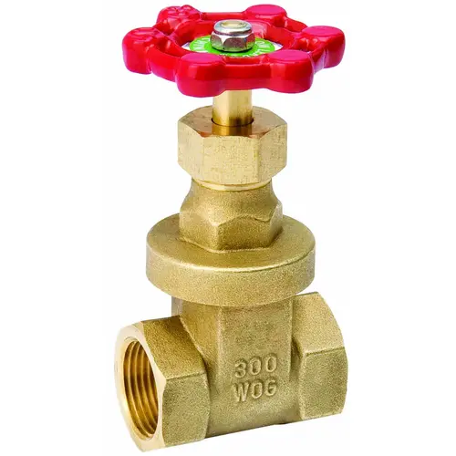 B&K 100-207NL ProLine Series Gate Valve, 1-1/2 in Connection, FPT, 300/150 psi Pressure, Brass Body