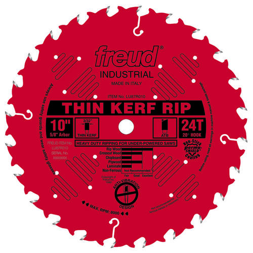 Circular Saw Blade, 10 in Dia, 5/8 in Arbor, 24-Teeth, Carbide Cutting Edge Perma-Shield