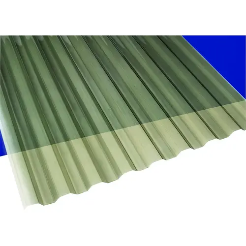 Corrugated Panel, 10 ft L, 26 in W, Greca 76 Profile, 0.032 Thick Material, PVC, Gray - pack of 10