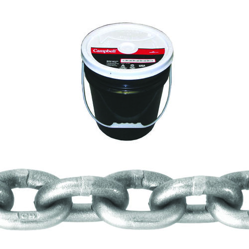 0181523 High-Test Chain, 5/16 in, 100 ft L, 3900 lb Working Load, 43 Grade, Carbon Steel, Zinc