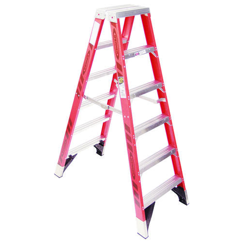 T7400 Series Step Ladder, 12 ft Max Reach H, 7-Step, 375 lb, Type IAA Duty Rating, 3 in D Step