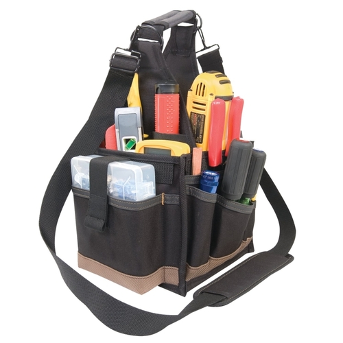 Tool Works Series Tool Carrier, 23-Pocket, Plastic, Black, 8 in W, 17 in H, 8 in D
