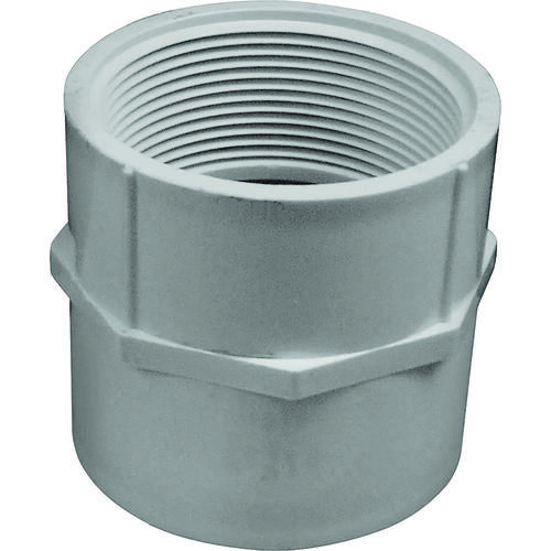 Pipe Adapter, 2 in, Slip x FPT, PVC, White, SCH 40 Schedule, 280 psi Pressure