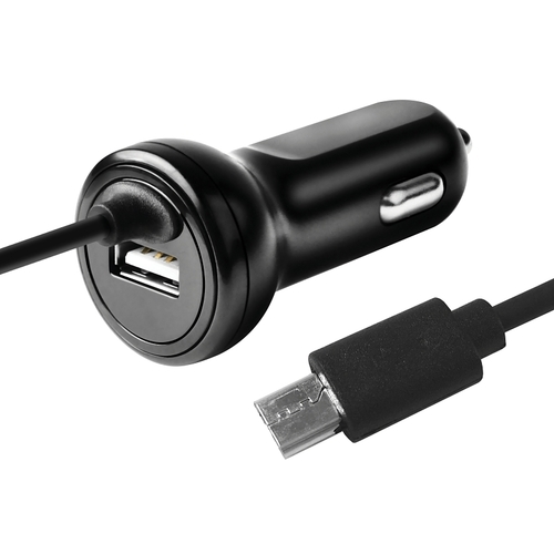 Fixed Car Charger, 12 to 24 VDC Input, 5 V Output, 3 ft L Cord