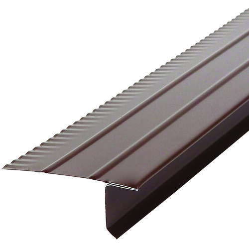 Roof Edge, 10 ft L, Aluminum, Brown