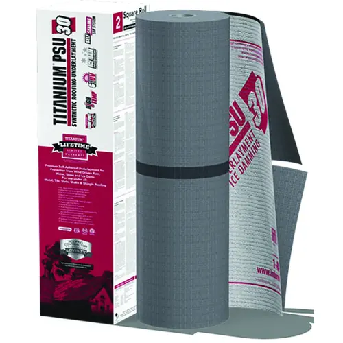 Roof Underlayment Roll, 72 ft L, 36 in W, Synthetic, Gray