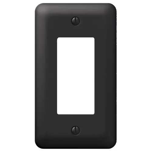 Devon Wallplate, 5 in L, 2-13/16 in W, 1 -Gang, Steel, Black