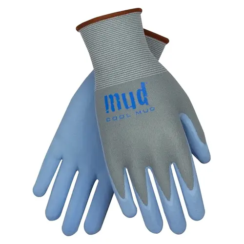 mud 022GB/M Cool Series 022GB-M Breathable, Ultra-Lightweight Coated Gloves, Unisex, M, Foam Nitrile Coating, Glacier Blue Pair