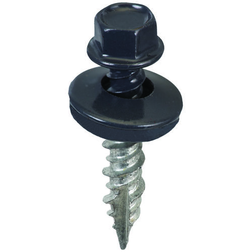 Acorn SW-MW1CG250 Screw, #9 Thread, High-Low, Twin Lead Thread, Hex Drive, Self-Tapping, Type 17 Point Charcoal Gray