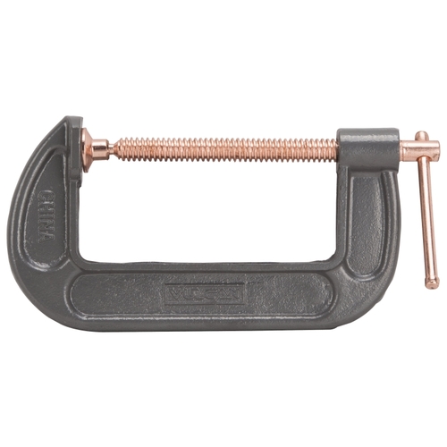 C-Clamp, 5 in Max Opening Size, 2-3/8 in D Throat, Steel Body, Gray Body