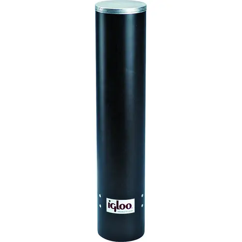 Igloo 00009534 Cup Dispenser, Heavy-Duty, Plastic, Black, For: Water Coolers