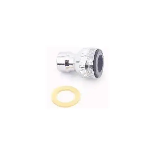Faucet Aerator Adapter, 15/16-27 x 55/64 in in, Threaded, Chrome Plated