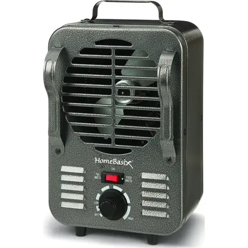 PowerZone LH872 Mini Milkhouse Heater, 12.5 A, 120 V, 750/1500 W, 1500 W Heating, 2-Heating Stage, Gray