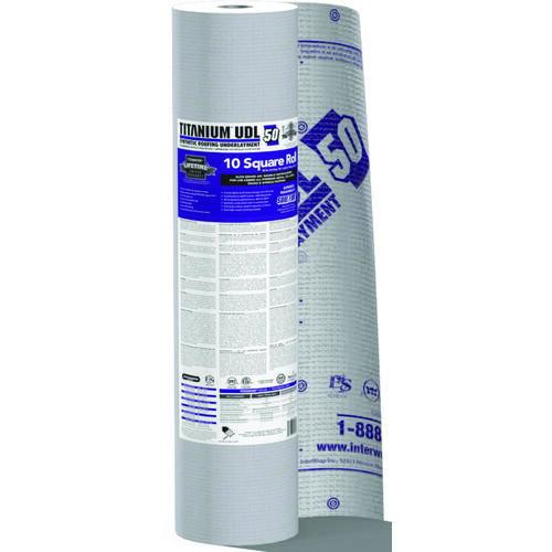 INTERWRAP UDL50 Roof Underlayment Roll, 250 ft L, 48 in W, Synthetic, Gray