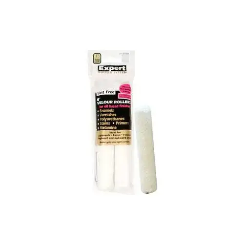 Paint Roller Refill, 100 mm L, Velour Cover - pack of 2