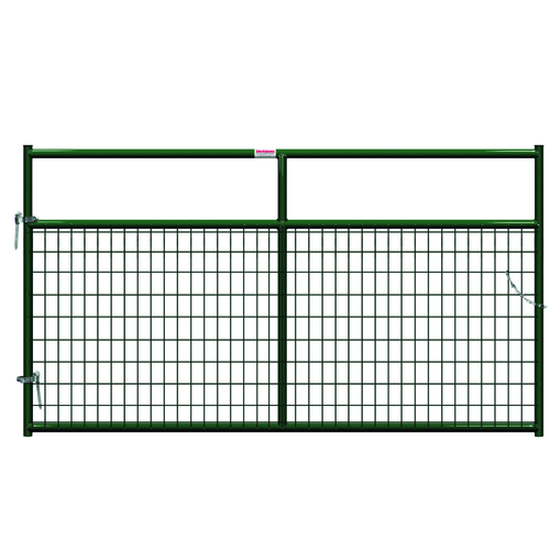 Wire-Filled Gate, 96 in W Gate, 50 in H Gate, 6 ga Mesh Wire, 2 x 4 in Mesh, Green